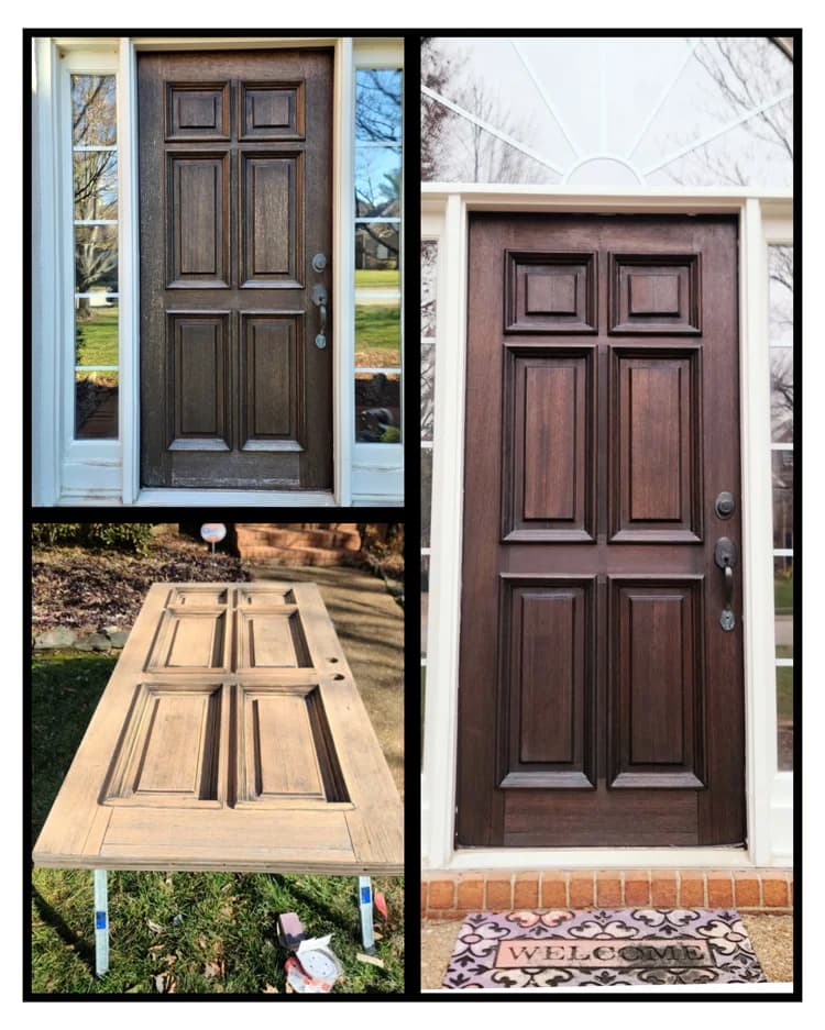 Historic home door repairs before and after photo